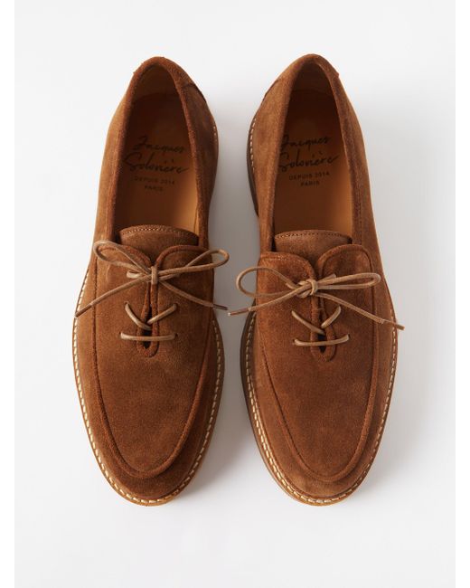 Jacques Soloviere Olivier Suede Boat Shoes in Brown for Men | Lyst Australia