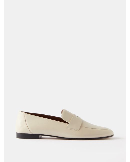 Le Monde Beryl Leather Penny Loafers in White | Lyst