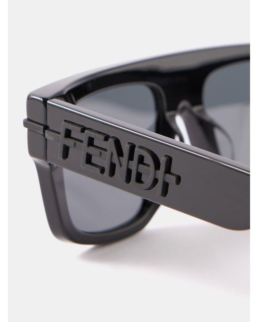 Mangler Somatisk celle Resten Fendi Fendigraphy D-frame Acetate Sunglasses in Black for Men | Lyst