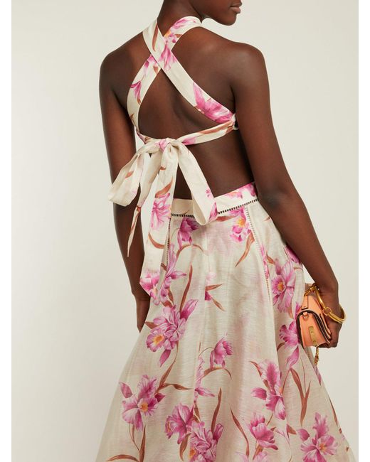 Zimmermann Corsage Orchid Print Linen 