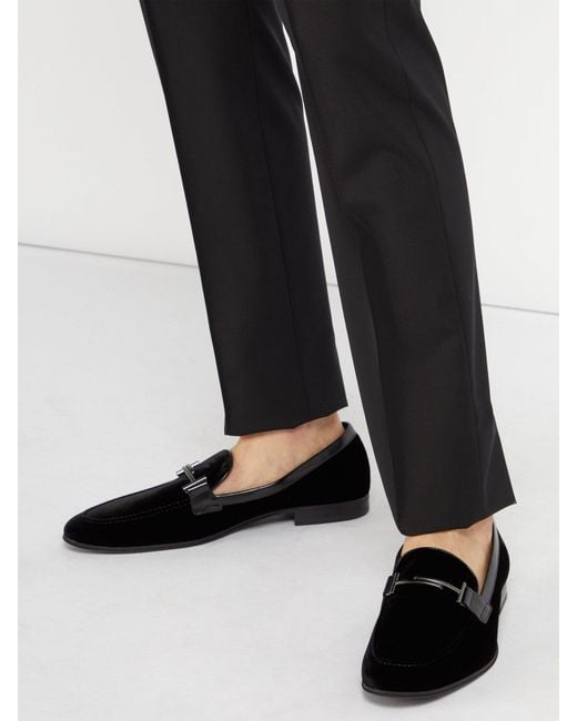 Tods velvet best sale loafers