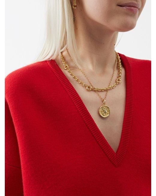 Laura Lombardi X A.m.s Angel 14kt Gold-plated Necklace in Metallic | Lyst
