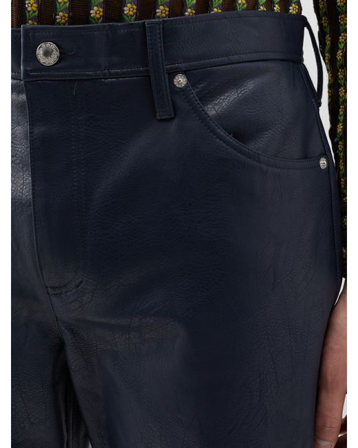 Séfr Sako Faux-leather Trousers in Blue for Men | Lyst UK