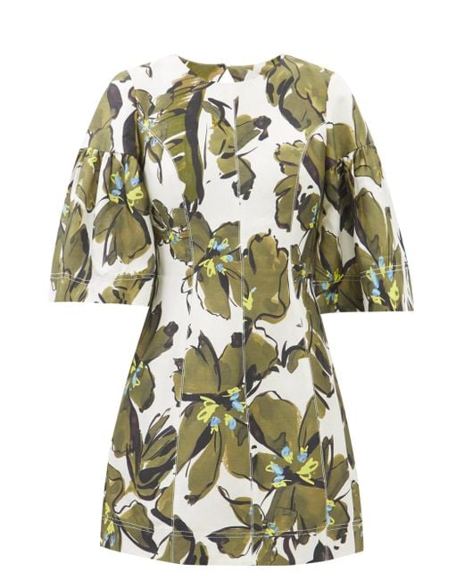 Aje. Oasis Floral-print Linen Dress in Green Print (Green) - Lyst