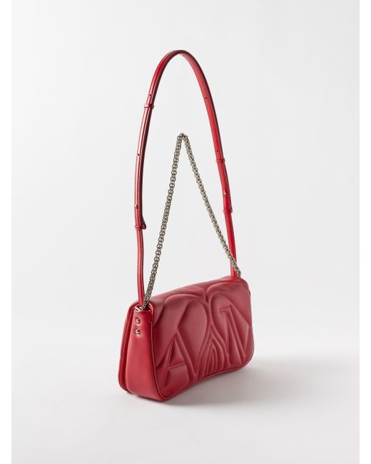 Alexander McQueen The Seal Small Quiltedleather Shoulder Bag in Red Lyst