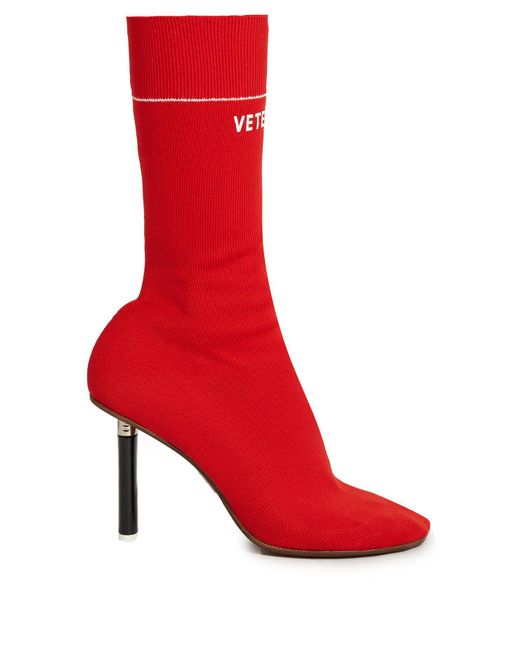 Vetements Lighterheel Sock Ankle Boots in Red Lyst