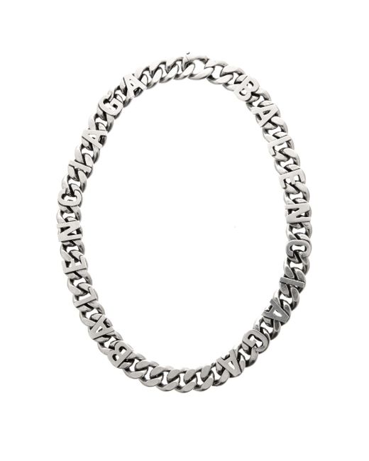 Balenciaga Logo-chain Choker Necklace in Metallic | Lyst