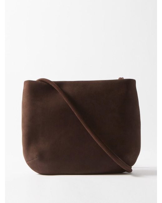 The Row Romy Suede Crossbody Bag in Dark Brown (Brown) Lyst Australia