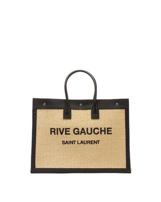 rive gauche tote in raffia