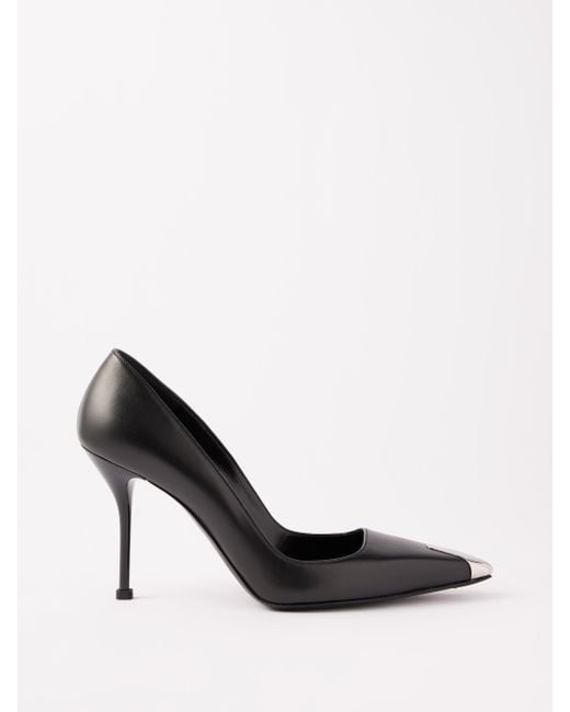 Alexander McQueen Punk 90 Metal toecap Leather Pumps in White Lyst
