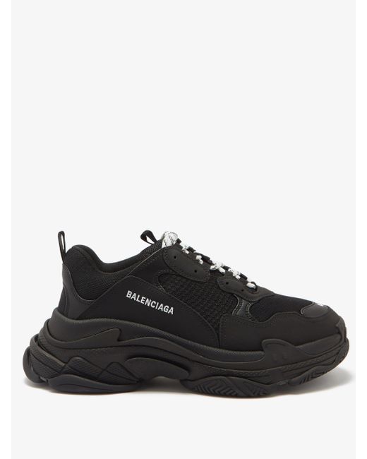 Balenciaga Triple S Faux-leather And Mesh Trainers in Black for Men | Lyst  UK