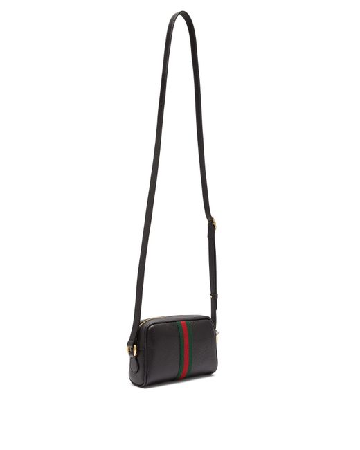 Gucci Ophidia Mini Leather Cross Body Bag in Black - Lyst