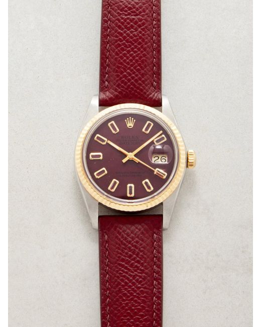 Lizzie Mandler Red Vintage Rolex Datejust 36mm Ruby & Gold Watch