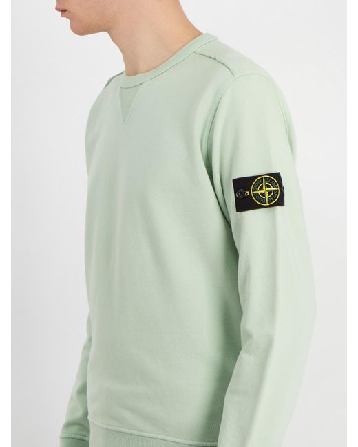 Stone Island Crew-neck Sweatshirt in Green for Men | Lyst