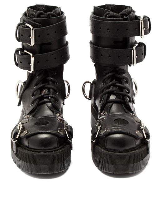 Vetements Bondage Buckled Leather Boots in Black - Save 21% - Lyst