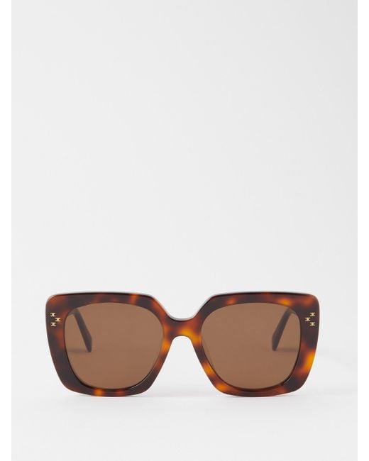 Celine Mini Triomphe Square Acetate Sunglasses in Brown | Lyst Canada