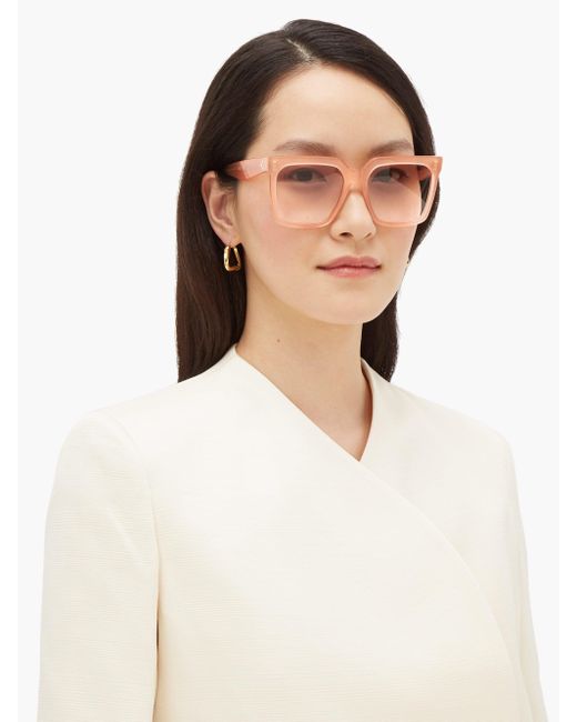 Celine Flat-top Oversized Square Acetate Sunglasses - Lyst