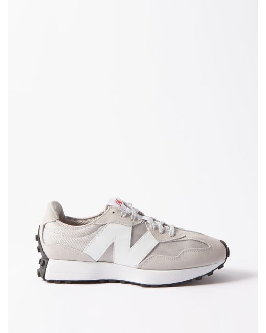 New Balance Leather 574 Legacy Suede And Mesh Trainers in Grey White ...