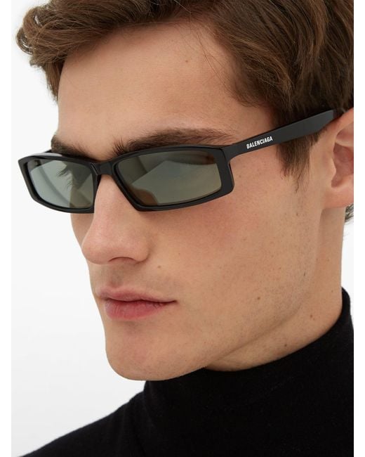 Balenciaga Neo Rectangle Acetate Sunglasses in Black for Men Save 64