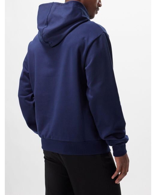 Marni Logo-print Cotton-jersey Hoodie in Blue for Men