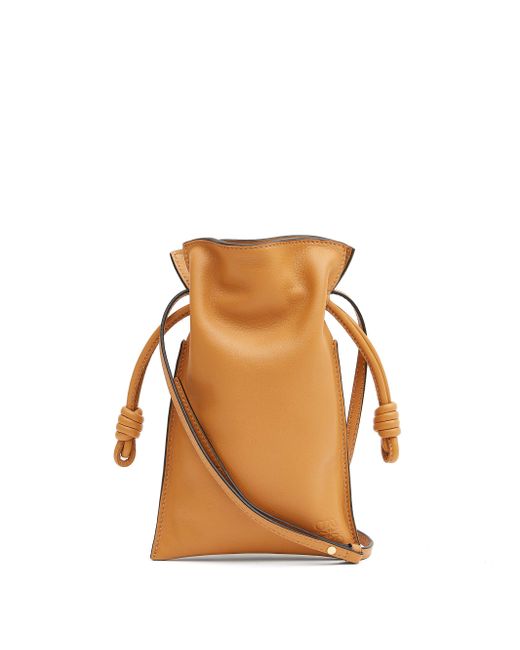 Loewe Flamenco Pocket Leather Cross-body Bag in Tan (Brown) - Lyst