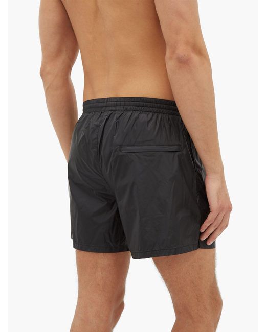 Prada Appliqué Logo Patch Ripstop Swim Shorts in Black for Men - Lyst