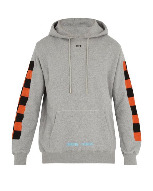 off white checkered hoodie