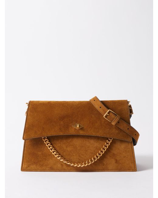 Metier Roma Suede Crossbody Bag in Brown Lyst