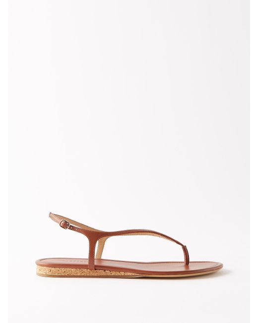 Gabriela Hearst Gia Slingback Leather Sandals in Natural | Lyst