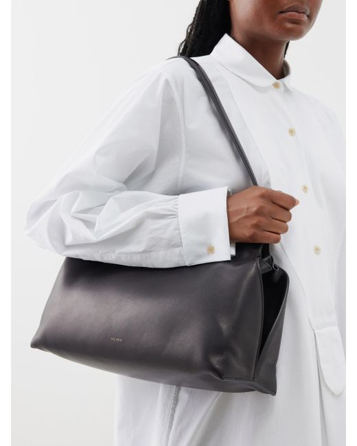 The Row Sienna Leather Shoulder Bag in Black Lyst