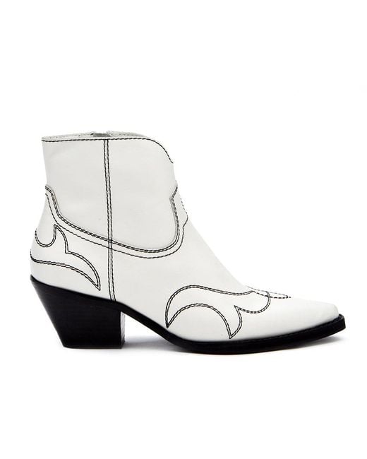Matisse Kaye Western Ankle Boot in White | Lyst