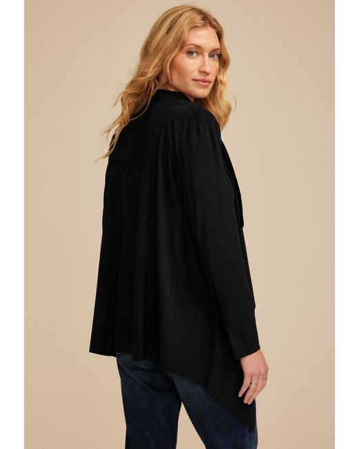 maurices Natural Faux Suede Waterfall Cardigan