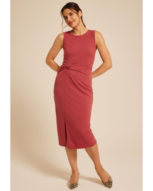 maurices Red 24/7 Bare Twist Waist Midi Dress