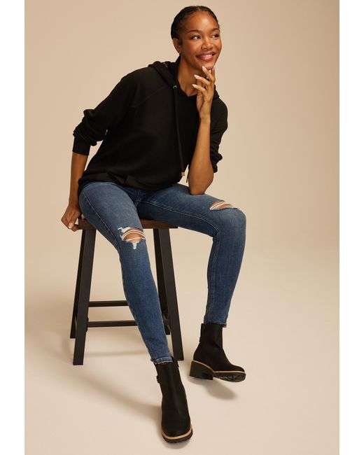 maurices Blue Homeward Floral Hoodie