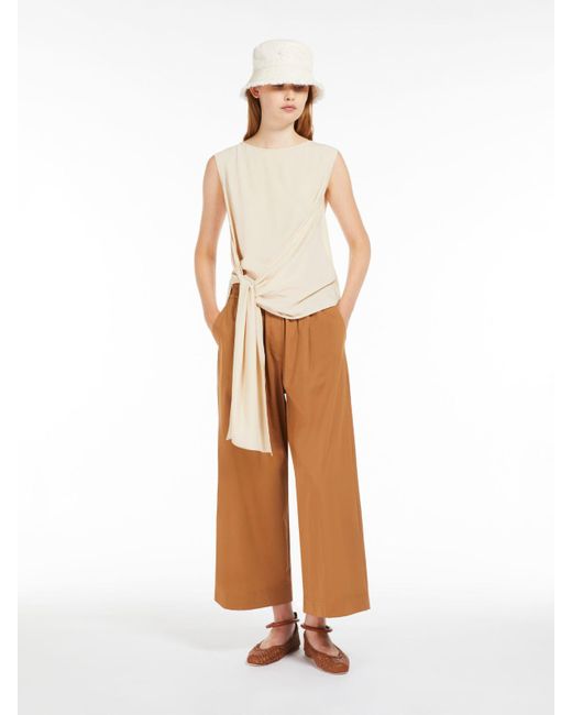Max Mara White Jersey And Crepe Top