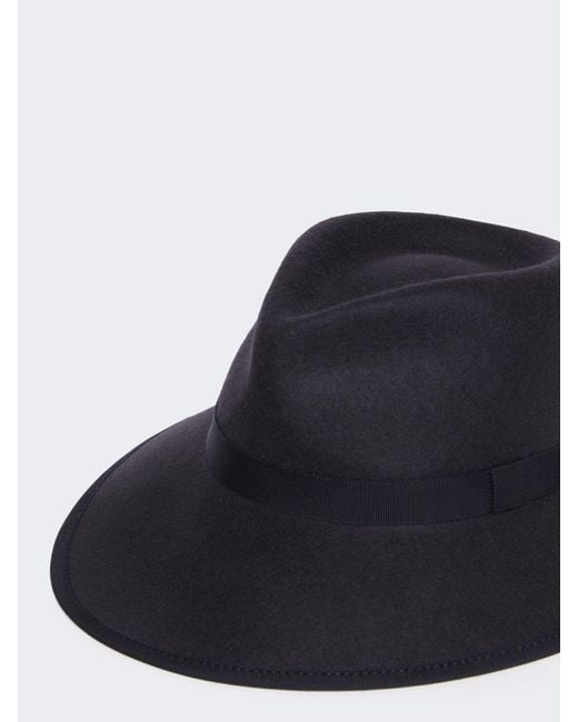 Max Mara Blue Wool Felt Hat