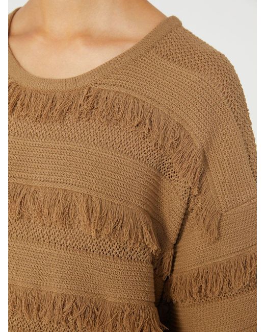 Max Mara Natural Oversized Patterned Viscose Sweater