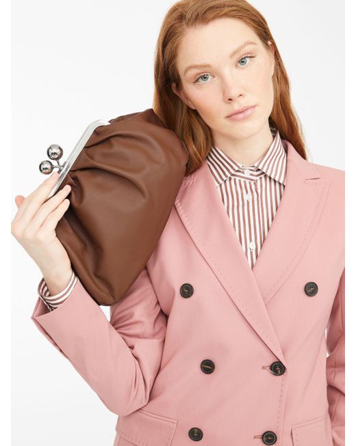 Max Mara Medium Pasticcino Bag In Nappa Leather in Brown