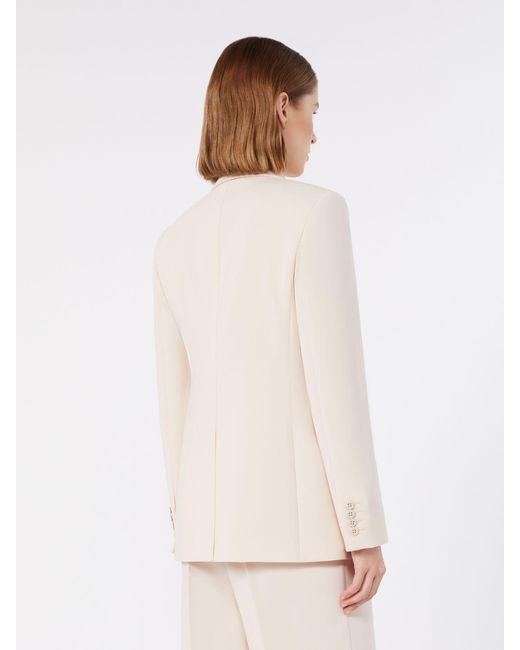 Max Mara White Single-Breasted Cady Blazer