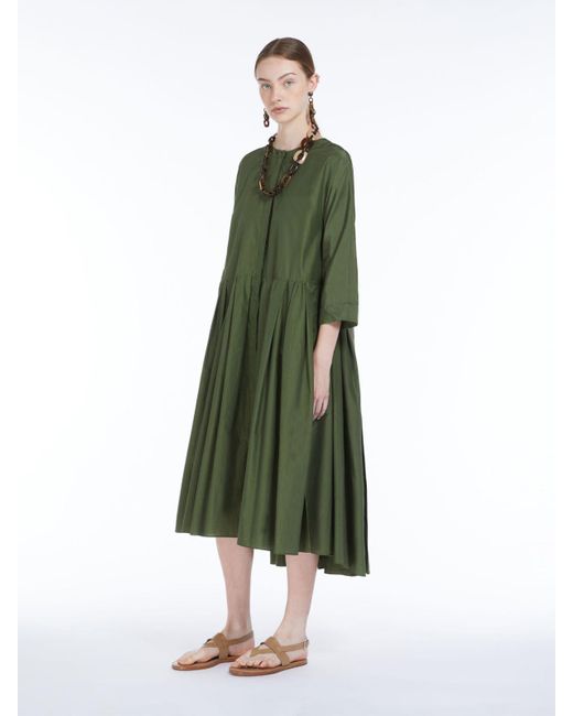 Max Mara Green Silk And Cotton Dress