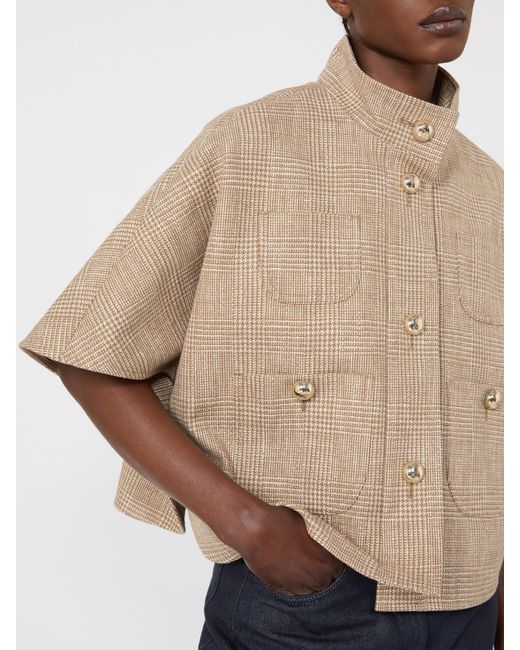 Max Mara Natural Patterned Cotton Cloak