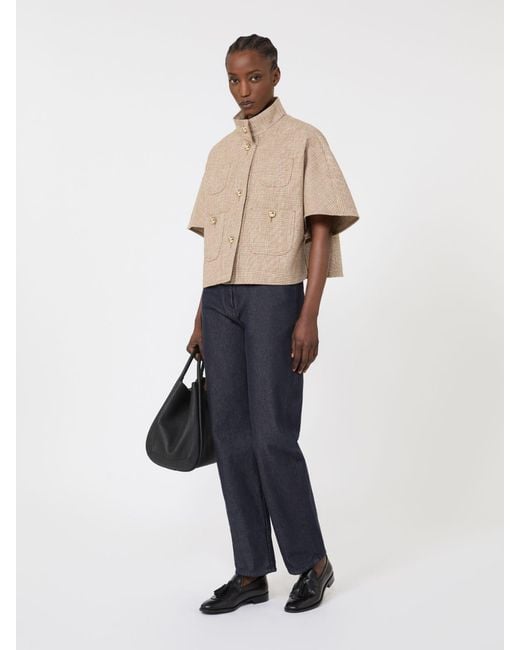 Max Mara Natural Patterned Cotton Cloak