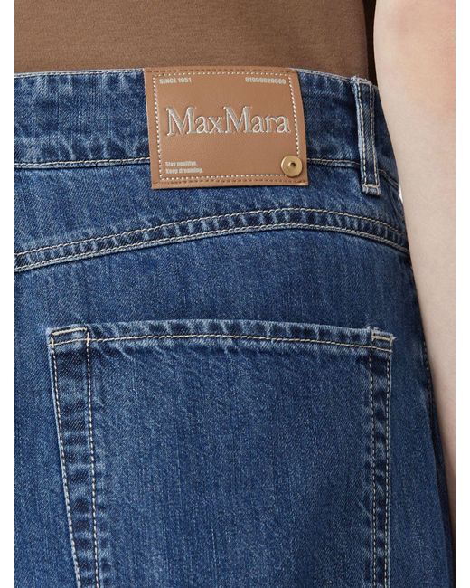 Vaqueros De Pernera Ancha De Denim Max Mara de color Blue