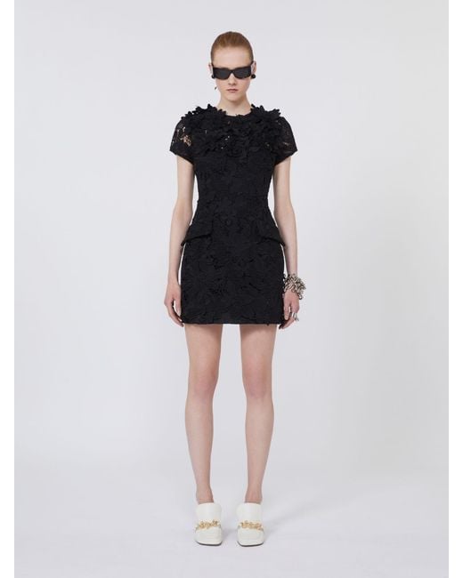 Max Mara Black Macramé Dress
