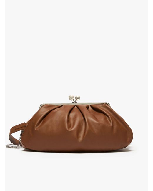 Max Mara Brown Large Pasticcino Bag In Nappa Leather
