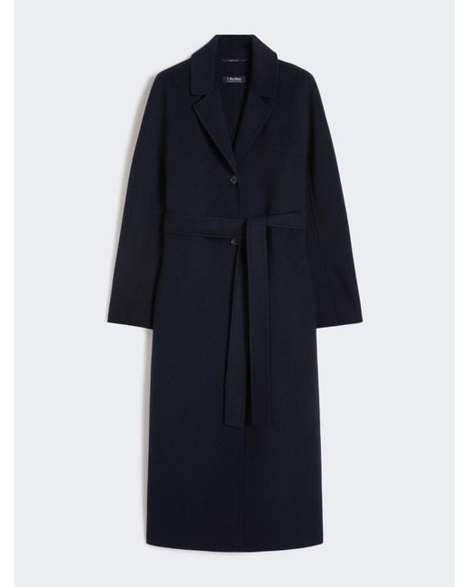 Max Mara Blue Flared Wool Coat