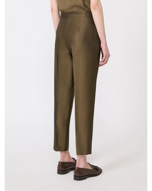 Max Mara Green Hose Aus Shantung