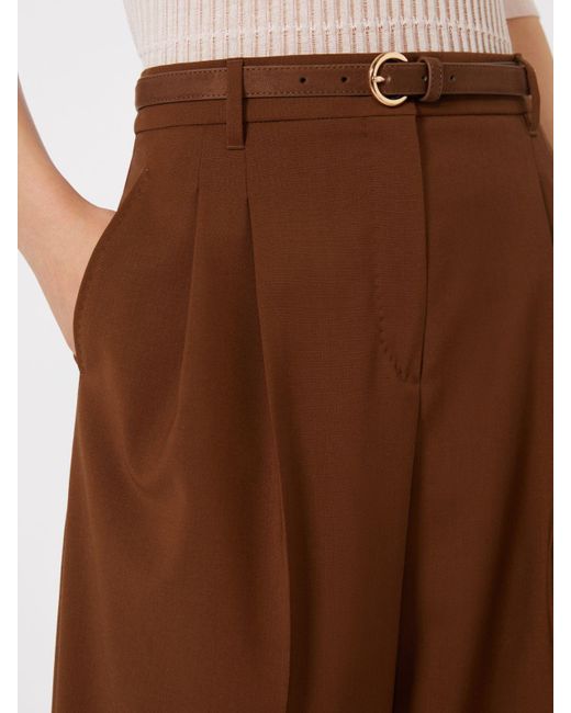 Max Mara Brown Fließende Hose Aus Wolle