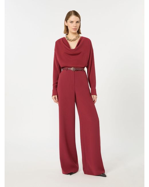 Max Mara Red Lightweight Technical Cady Blouse