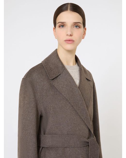 Max Mara Natural Wool Robe Coat